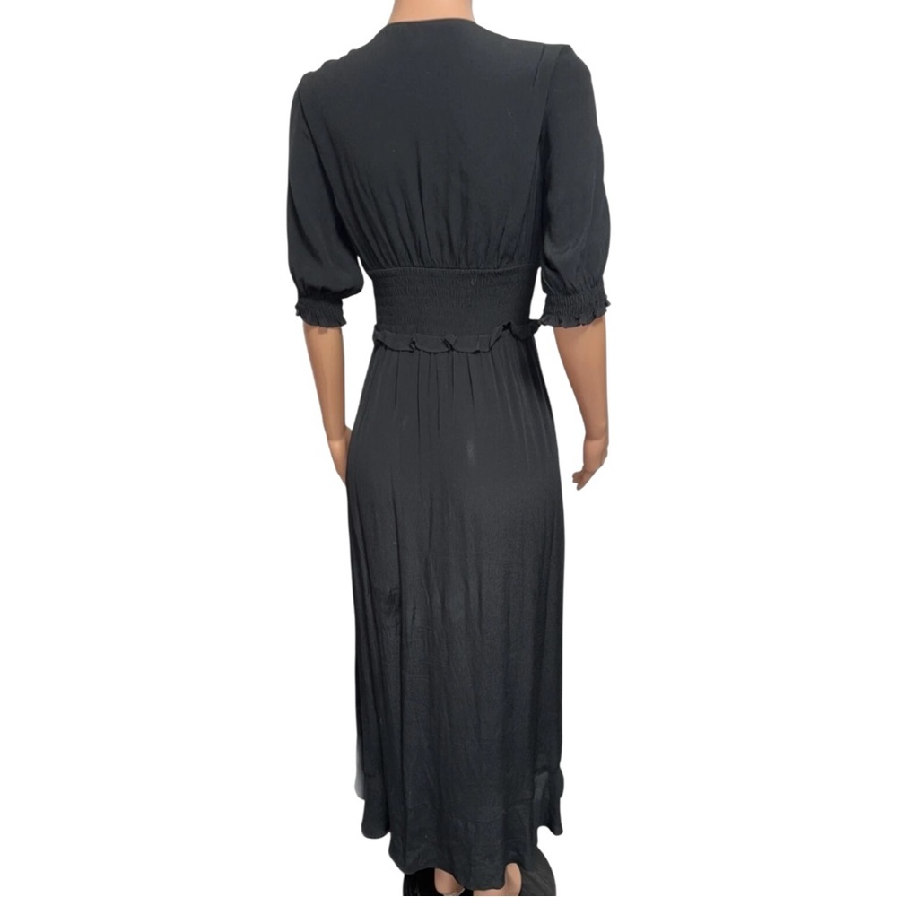 EXPRESS Black Maxi Dress High low ruffle LARGE NWT - Picture 2 of 7